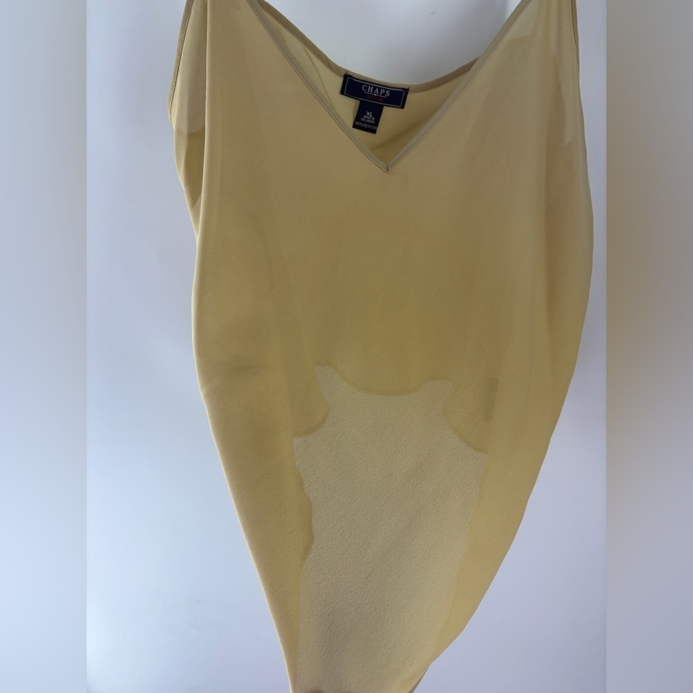 Lot of 2 Womens Black & Tan Spaghetti Strap Cami Sheer V-Neck Tank Top -X-Large - Picture 2 of 7